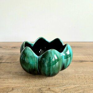 Vintage Blue Pottery Canada ceramic lotus bowl/planter.